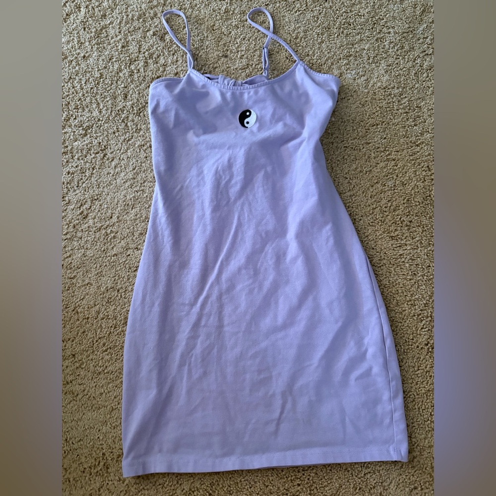Lavender Spaghetti Strap Dress with Yin Yang Detail